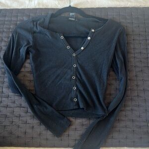 Crop top v neck long sleeve